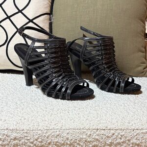 Chic Black Strappy Heels